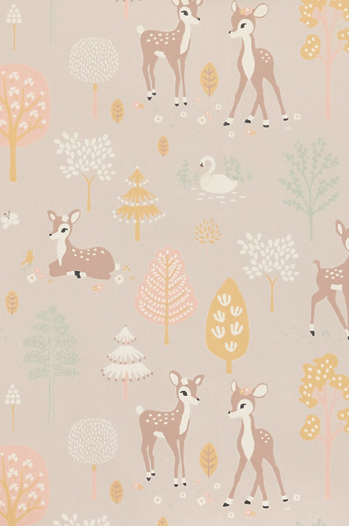 Woodlands Wallpaper in a dusty Lilac for Kids rooms