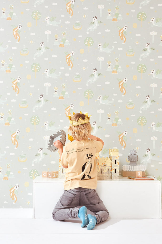 Boys Wallpaper with Dragons for Kids rooms