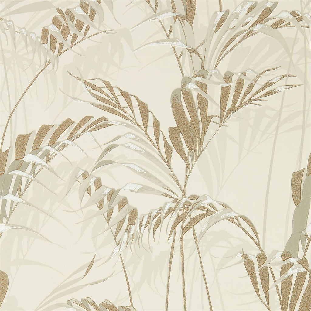 Palm House Wallpaper in Linen & Gilver