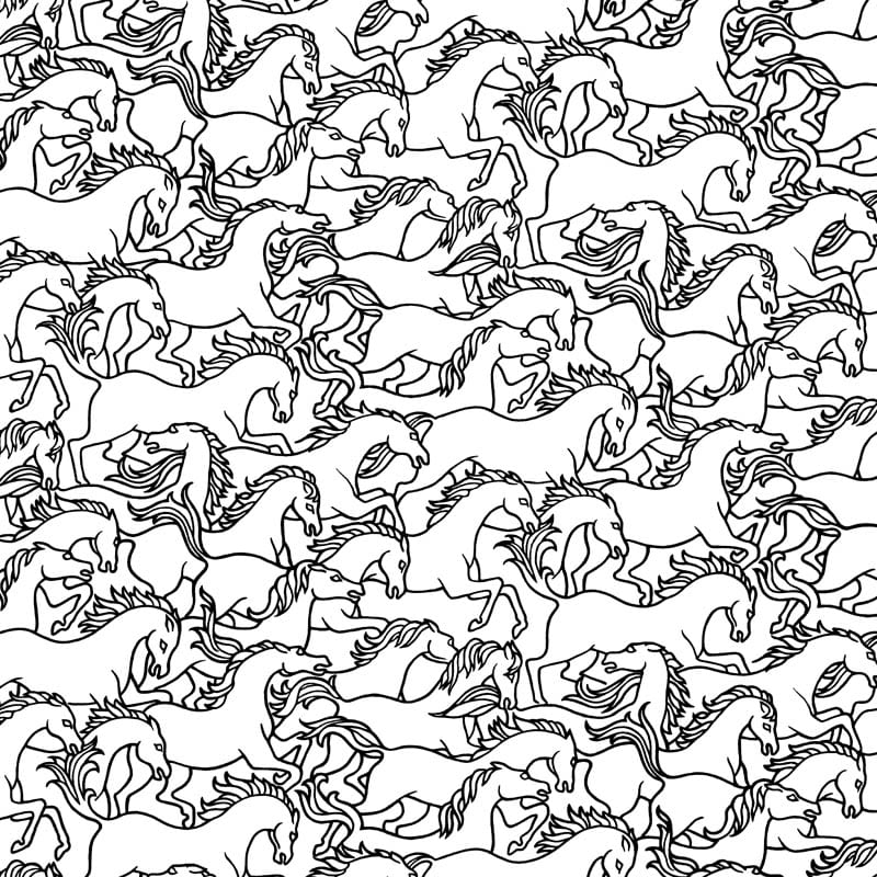 Florence Broadhurst Horse Stampede Wallpaper