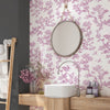 The Cranes Wallpaper by Florence Broadhurst in Magenta