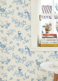 Sugar Tree Wallpaper in Blue & Creamy White by Majvillan