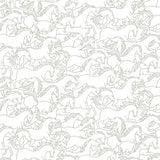 Horse Stampede Florence Broadhurst Wallpaper in Crystal