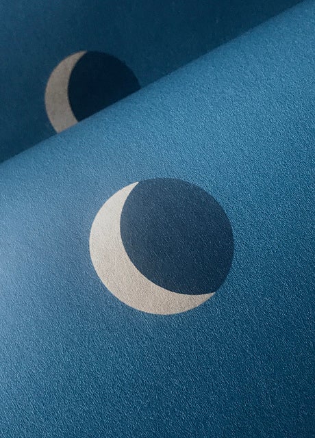 Bartsch Wallpaper | Moon Crescent Midnight Blue