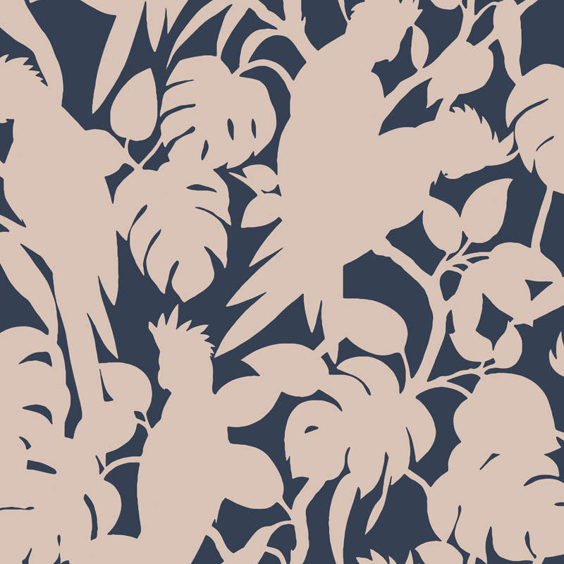 Florence Broadhurst Cockatoos Wallpaper Blush Matte White