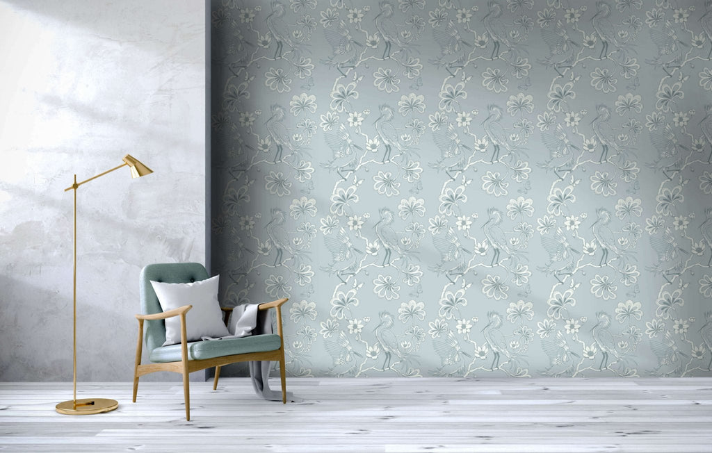 Florence Broadhurst Wallpaper | Egrets Frost