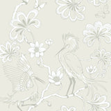 Florence Broadhurst Wallpaper | Egrets Champagne Matte White