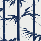 Florence Broadhurst Bamboo Hawaii Wallpaper in Deep Sea White