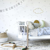 Hibou Home Starry Sky Wallpaper in Silver & White