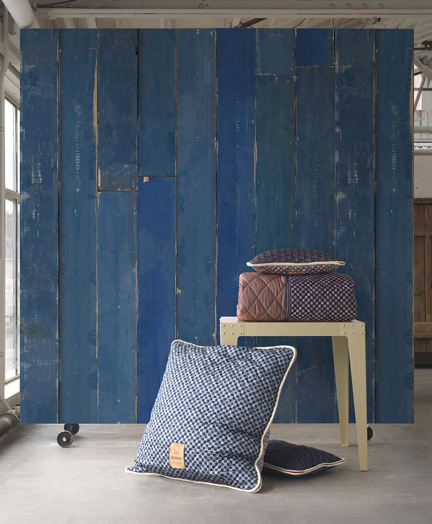 Blue Scrapwood Wallpaper | NLXL & Piet Hein Eek