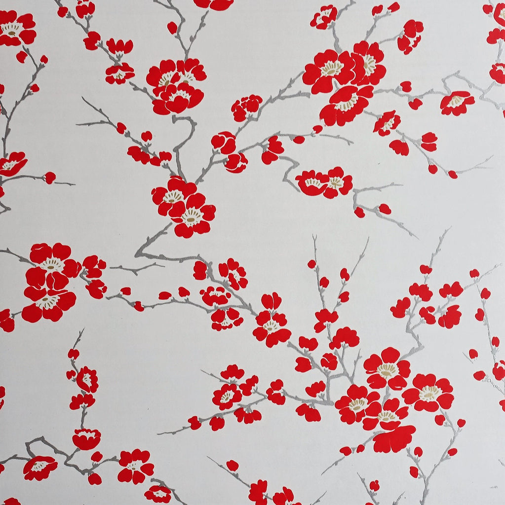 Cherry Blossom Wallpaper by Signature Prints in red