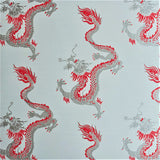 Dragons Wallpaper by Signature prints in Red & White