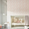 Nursery with Into The Meadow Wallpaper in Pink