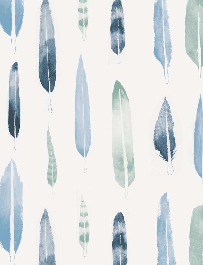 Mini Moderns Wallpaper. Feathers in Chalkhill Blue