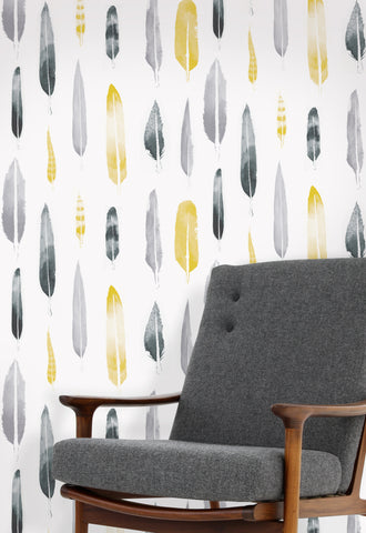 Mini Moderns Wallpaper | Net and Ball Mustard