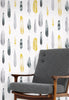 Feathers Wallpaper by Mini Moderns in Mustard