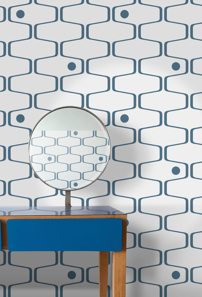 Mini Moderns Wallpaper | Net and Ball Washed Denim
