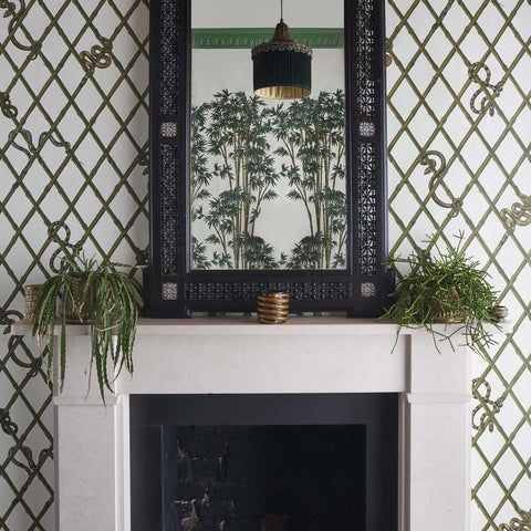 House of Hackney Wallpaper | PALMERAL Midnight/Green