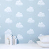 Cotton Clouds Wallpaper in Blue Smoke from Just Kids Wallpaper