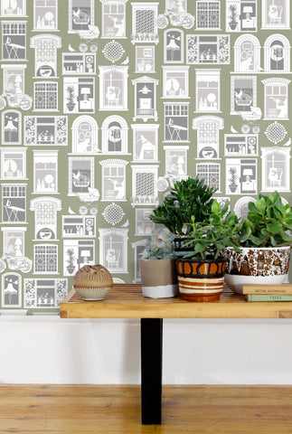 Mini Moderns Wallpaper | P L U T O Washed Denim