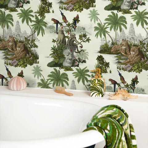 House of Hackney Wallpaper | PALMERAL Off White/Green